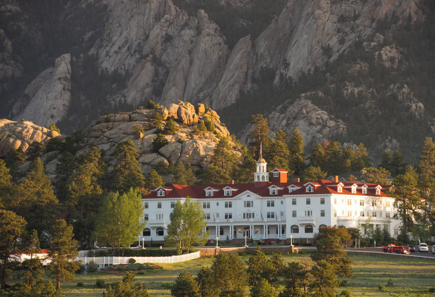 The Stanley Hotel mountain exterior, Estes Park, Colorado